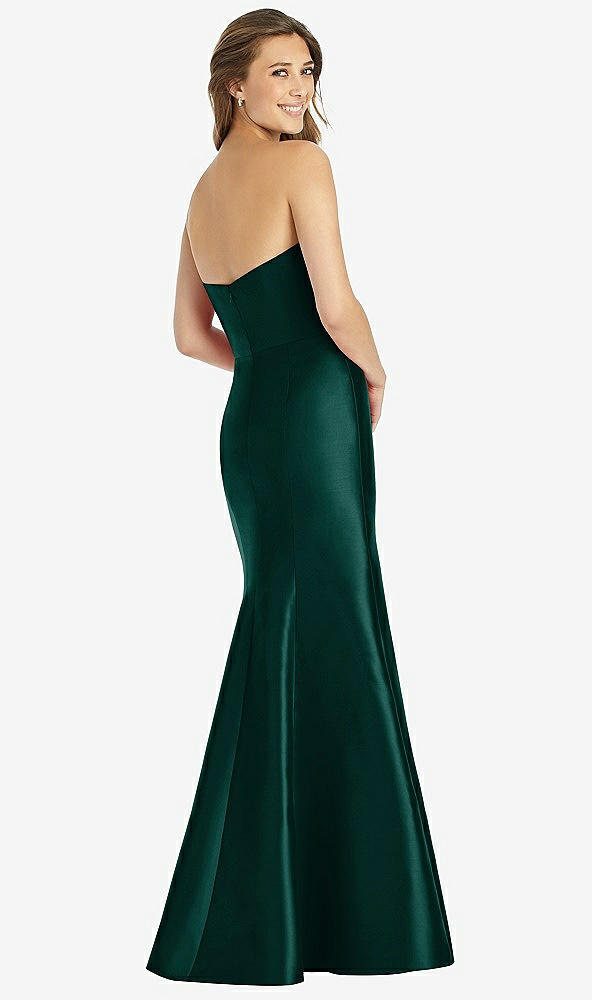 Back View - Evergreen Full-length Strapless Sweetheart Neckline Dress