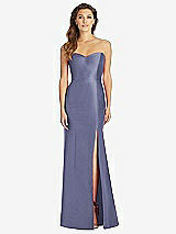 Front View Thumbnail - French Blue Full-length Strapless Sweetheart Neckline Dress
