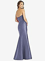 Rear View Thumbnail - French Blue Full-length Strapless Sweetheart Neckline Dress