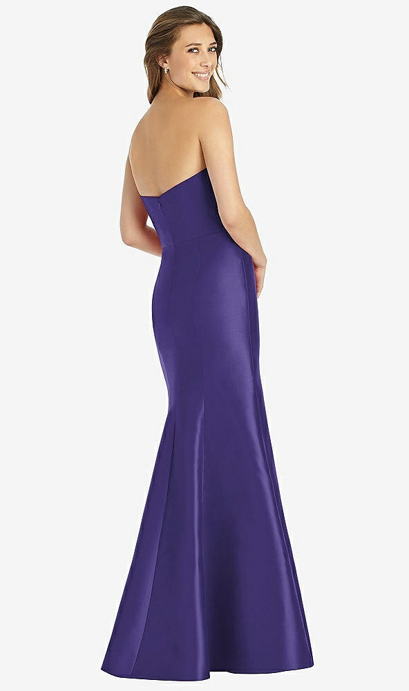 Back View - Grape Full-length Strapless Sweetheart Neckline Dress