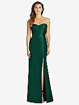 Front View Thumbnail - Hunter Green Full-length Strapless Sweetheart Neckline Dress