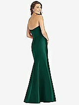 Rear View Thumbnail - Hunter Green Full-length Strapless Sweetheart Neckline Dress