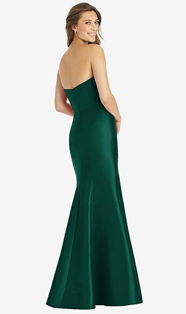 Back View - Hunter Green Full-length Strapless Sweetheart Neckline Dress