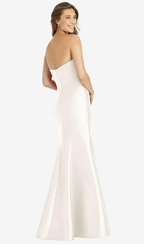 Back View - Ivory Full-length Strapless Sweetheart Neckline Dress
