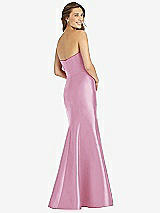 Rear View Thumbnail - Powder Pink Full-length Strapless Sweetheart Neckline Dress
