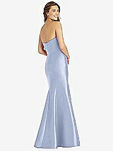 Rear View Thumbnail - Sky Blue Full-length Strapless Sweetheart Neckline Dress