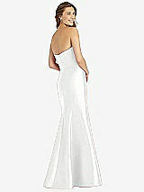 Rear View Thumbnail - White Full-length Strapless Sweetheart Neckline Dress