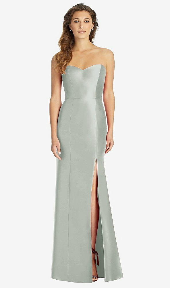 Front View - Willow Green Full-length Strapless Sweetheart Neckline Dress
