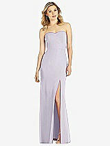 Front View Thumbnail - Moondance Strapless Chiffon Trumpet Gown with Front Slit