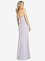 Rear View Thumbnail - Moondance Strapless Chiffon Trumpet Gown with Front Slit