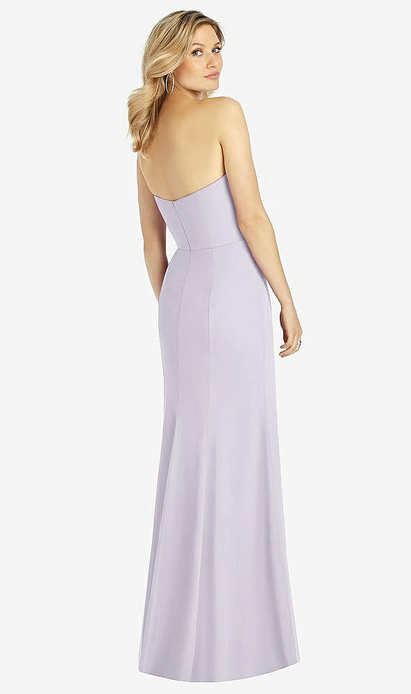 Back View - Moondance Strapless Chiffon Trumpet Gown with Front Slit