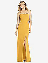 Front View Thumbnail - NYC Yellow Strapless Chiffon Trumpet Gown with Front Slit