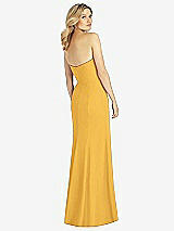 Rear View Thumbnail - NYC Yellow Strapless Chiffon Trumpet Gown with Front Slit