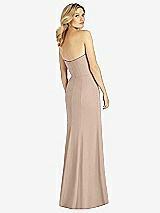Rear View Thumbnail - Topaz Strapless Chiffon Trumpet Gown with Front Slit