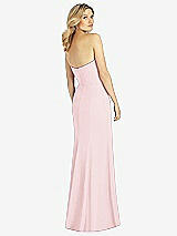 Rear View Thumbnail - Ballet Pink Strapless Chiffon Trumpet Gown with Front Slit