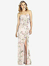 Front View Thumbnail - Blush Garden Strapless Chiffon Trumpet Gown with Front Slit