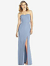 Front View Thumbnail - Cloudy Strapless Chiffon Trumpet Gown with Front Slit