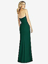 Rear View Thumbnail - Hunter Green Strapless Chiffon Trumpet Gown with Front Slit