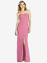 Front View Thumbnail - Orchid Pink Strapless Chiffon Trumpet Gown with Front Slit
