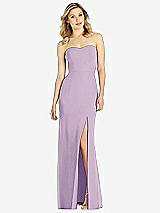 Front View Thumbnail - Pale Purple Strapless Chiffon Trumpet Gown with Front Slit