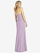 Rear View Thumbnail - Pale Purple Strapless Chiffon Trumpet Gown with Front Slit