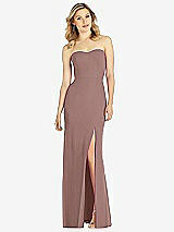 Front View Thumbnail - Sienna Strapless Chiffon Trumpet Gown with Front Slit