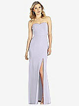 Front View Thumbnail - Silver Dove Strapless Chiffon Trumpet Gown with Front Slit