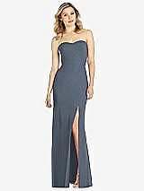 Front View Thumbnail - Silverstone Strapless Chiffon Trumpet Gown with Front Slit