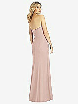 Rear View Thumbnail - Toasted Sugar Strapless Chiffon Trumpet Gown with Front Slit