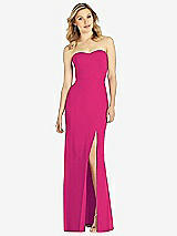 Front View Thumbnail - Think Pink Strapless Chiffon Trumpet Gown with Front Slit