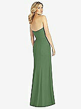 Rear View Thumbnail - Vineyard Green Strapless Chiffon Trumpet Gown with Front Slit