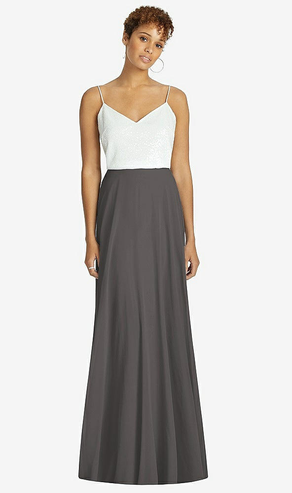 Front View - Caviar Gray After Six Bridesmaid Skirt S1518