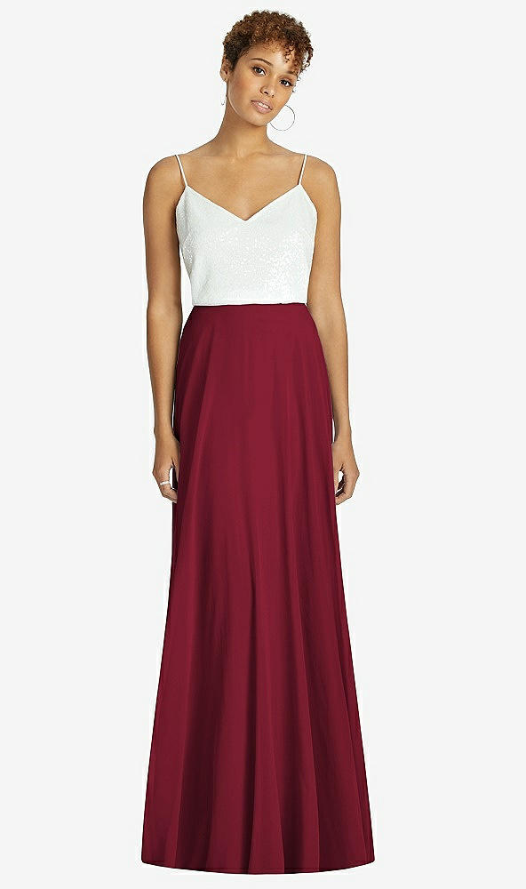 Front View - Burgundy After Six Bridesmaid Skirt S1518