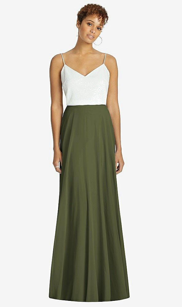 Front View - Olive Green After Six Bridesmaid Skirt S1518
