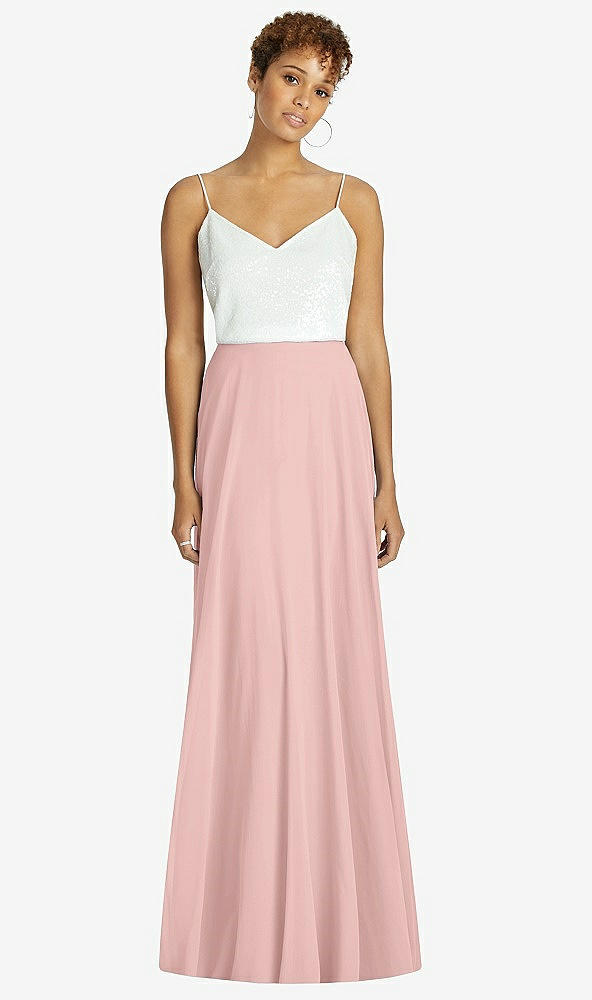 Front View - Rose - PANTONE Rose Quartz After Six Bridesmaid Skirt S1518