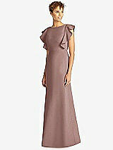 Front View Thumbnail - Sienna Ruffle Cap Sleeve Open-back Trumpet Gown