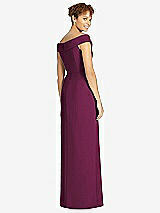 Rear View Thumbnail - Ruby Cuffed Off-the-Shoulder Faux Wrap Maxi Dress with Front Slit