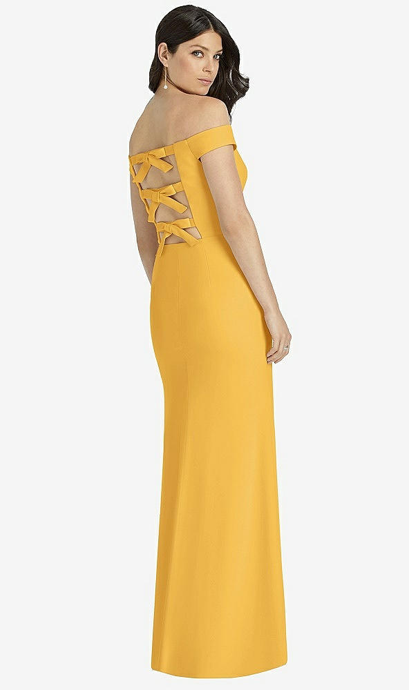 Back View - NYC Yellow Dessy Bridesmaid Dress 3040