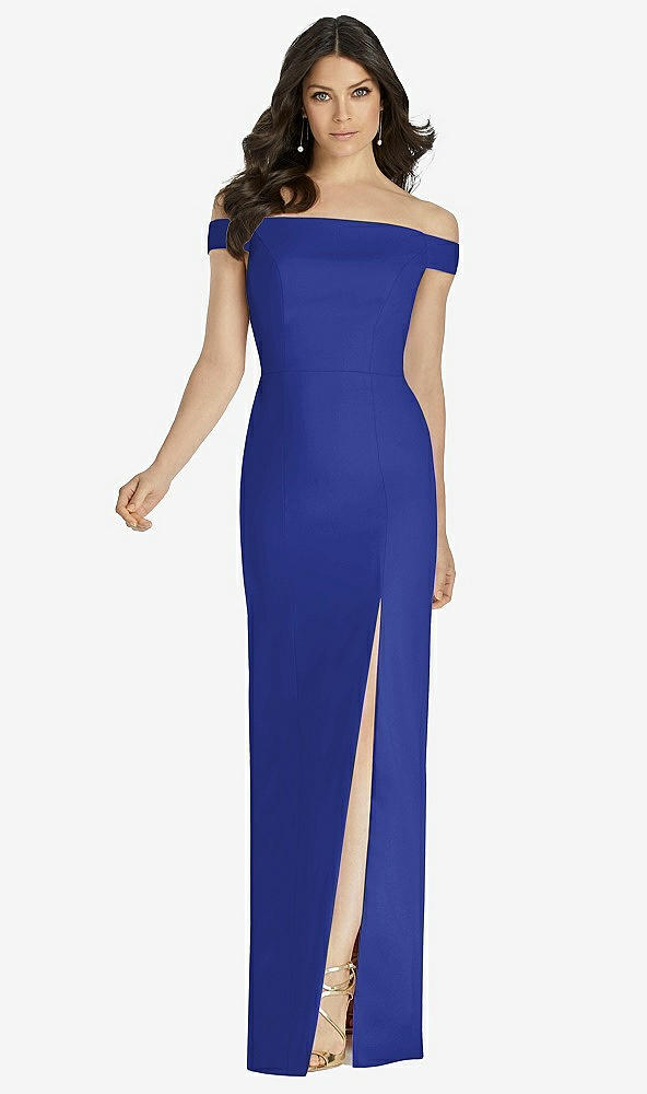 Front View - Cobalt Blue Dessy Bridesmaid Dress 3040