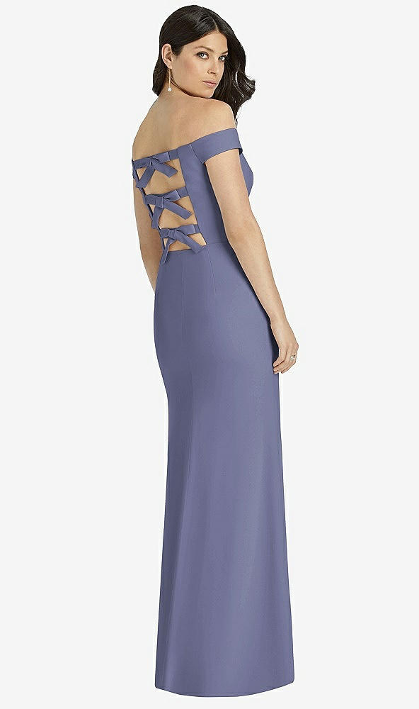 Back View - French Blue Dessy Bridesmaid Dress 3040
