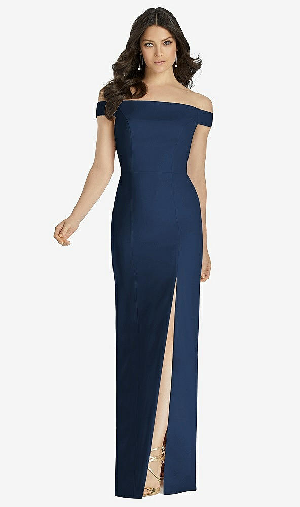 Front View - Midnight Navy Dessy Bridesmaid Dress 3040
