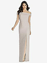 Front View Thumbnail - Taupe Dessy Bridesmaid Dress 3040