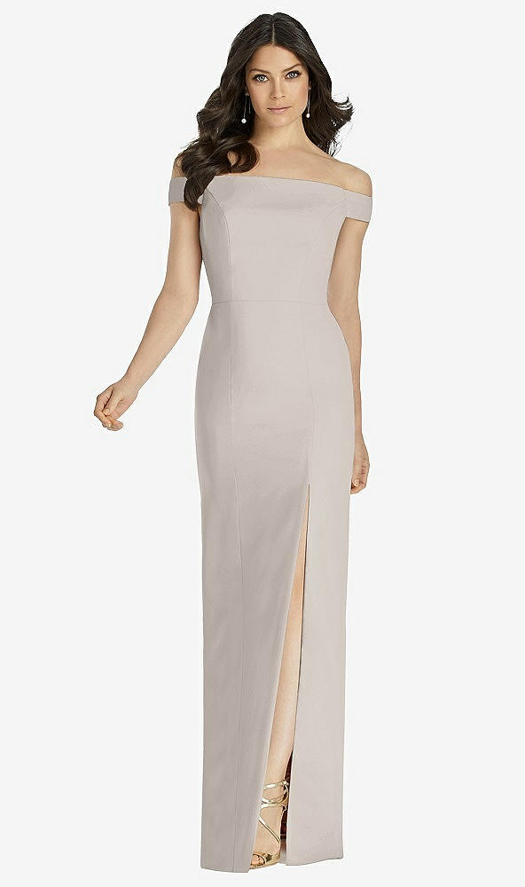 Front View - Taupe Dessy Bridesmaid Dress 3040