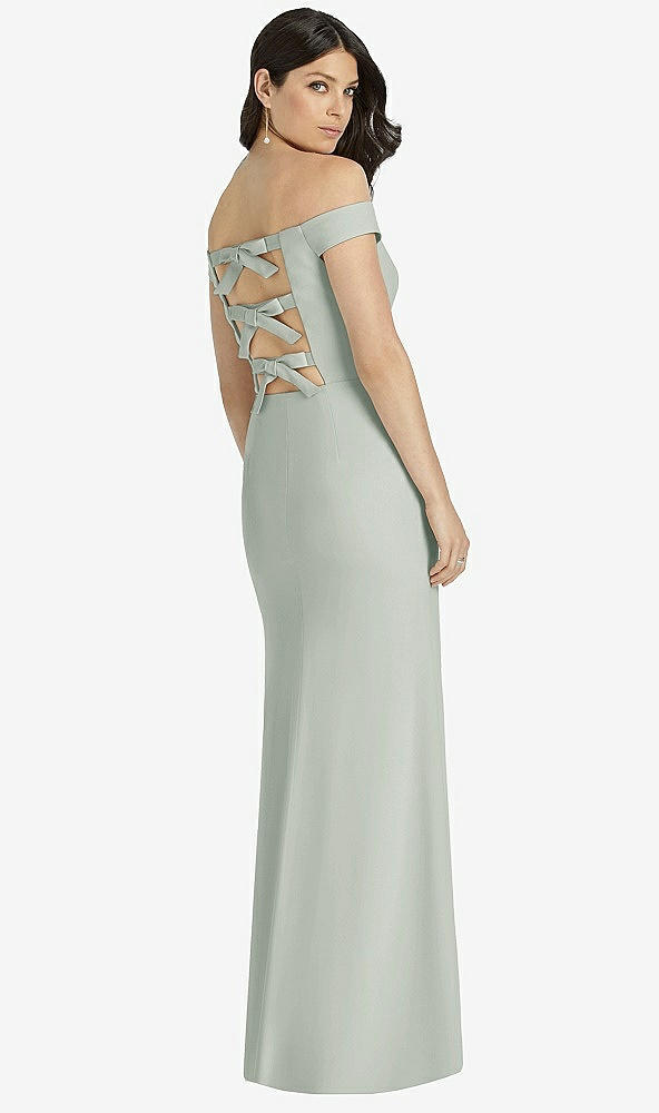 Back View - Willow Green Dessy Bridesmaid Dress 3040