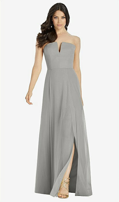 Gray Chiffon Maxi Dress