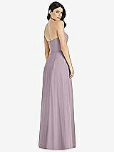 Rear View Thumbnail - Lilac Dusk Strapless Notch Chiffon Maxi Dress