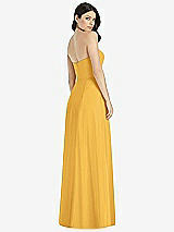 Rear View Thumbnail - NYC Yellow Strapless Notch Chiffon Maxi Dress