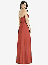 Rear View Thumbnail - Amber Sunset Strapless Notch Chiffon Maxi Dress