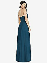 Rear View Thumbnail - Atlantic Blue Strapless Notch Chiffon Maxi Dress