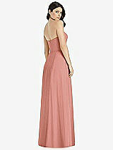Rear View Thumbnail - Desert Rose Strapless Notch Chiffon Maxi Dress